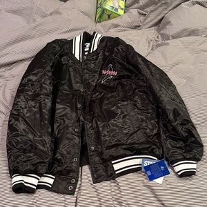 STARTER Black and White Satin Jacket